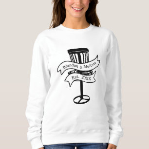 Sweatshirt Disque Golf Personnalisé Couple Date Établie