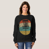 Sweatshirt Disque Golf Rétro Disque Golf Panier à capuchon (Devant entier)