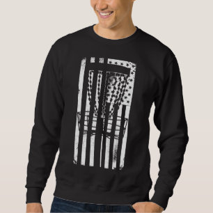 Sweatshirt Disque Patriotique Golf Drapeau Américain Distorsi
