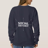 Sweatshirt Distance sociale blanche typographie moderne flèch (Dos)