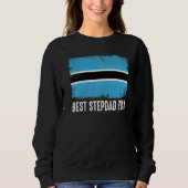 Sweatshirt Distante Botswana Drapeau Meilleure famille Stepda (Devant)