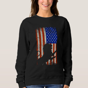 Sweatshirt Distorsion du lion Drapeau Vintage des États-Unis