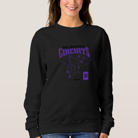 Sweatshirt Distrait par les circuits, propos ironique Électri (Devant)