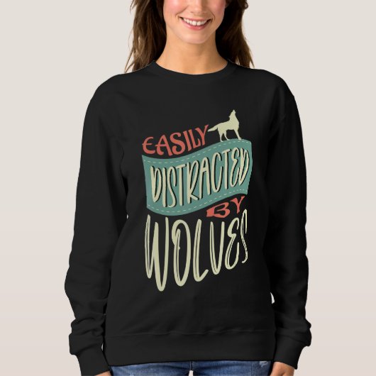 Sweatshirt Distrait Par Wolves Nature Wildlife Forest (Devant)