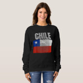 Sweatshirt Distressed Chile Flag Graphic for Men Women Hispan (Devant entier)