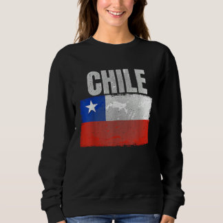 Sweatshirt Distressed Chile Flag Graphic for Men Women Hispan