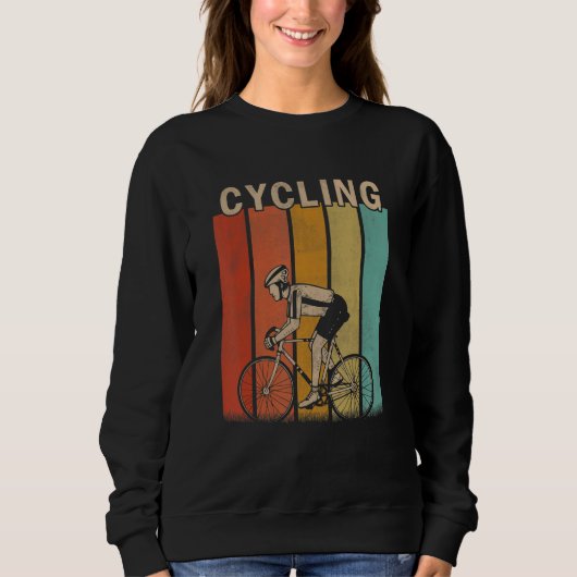 Sweatshirt Distressed Cycling   Men Women Cute Cycling Retro (Devant)