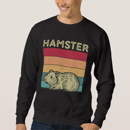 Sweatshirt Distressed Hamster  Boys Girls Retro Style Hamster (Devant)