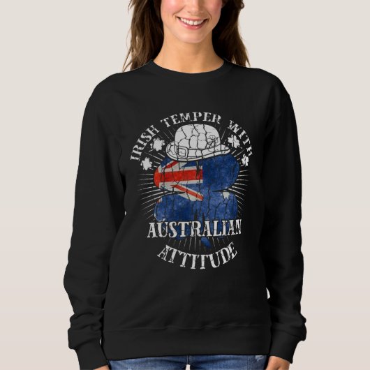 Sweatshirt Distressed Irish Australian Attitude Patriotic Sha (Devant)