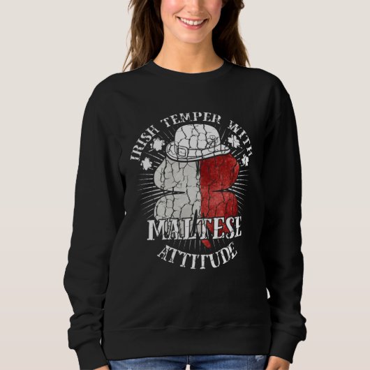 Sweatshirt Distressed Irish Maltese Attitude Patriotic Shamro (Devant)