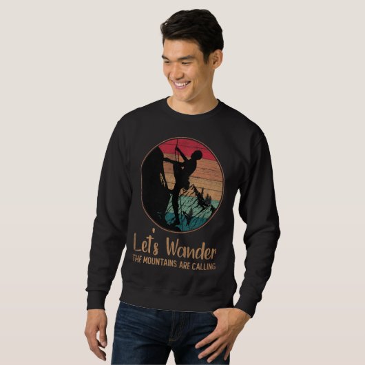 Sweatshirt Distressed Let s Wander Mountains Are Calling (Devant entier)
