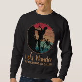 Sweatshirt Distressed Let s Wander Mountains Are Calling (Devant)