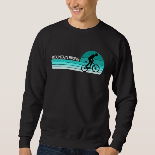 Sweatshirt Distressed Mountain Biking Bike Cycle Blue Sunset (Devant)