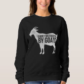 Sweatshirt Distressed Quote Easily Distracted Retro Goats (Devant)