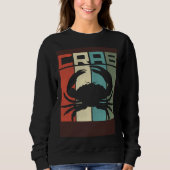 Sweatshirt Distressed Retro Crab Graphic Seafood & Crab (Devant)