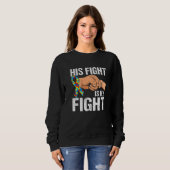 Sweatshirt Distressed Son Combat Est Ma Sensibilisation sur l (Devant entier)