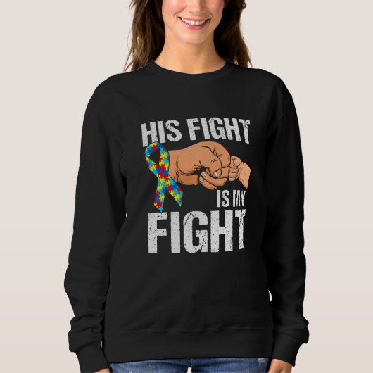 Sweatshirt Distressed Son Combat Est Ma Sensibilisation sur l (Devant)