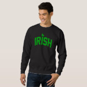 Sweatshirt Distressed St Patrick's Day Lucky Irish Clover Men (Devant entier)