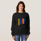 Sweatshirt Distressed State of Connecticut LGBT Rainbow Gay P (Devant entier)