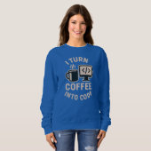 Sweatshirt Divertido Convierto Café En Código (Devant entier)