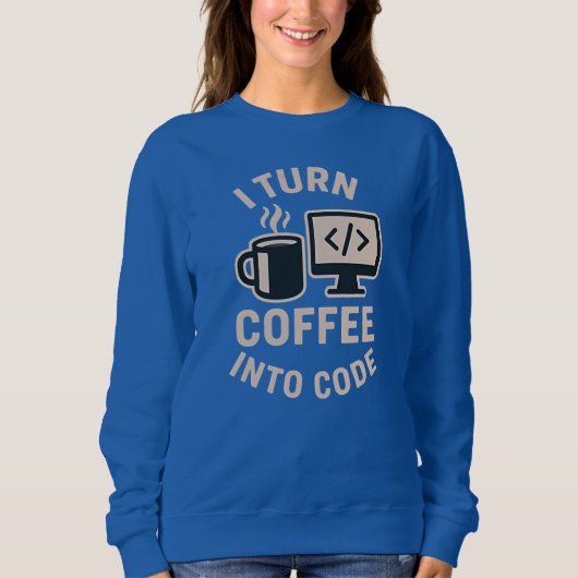 Sweatshirt Divertido Convierto Café En Código (Devant)