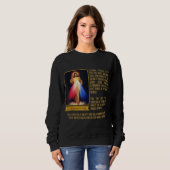 Sweatshirt Divine Miséricorde Jésus Image Chaplet Novena Priè (Devant entier)