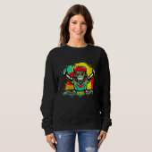 Sweatshirt DJ Monkey Music Party Fun Sunglasses Fun Dancing C (Devant entier)