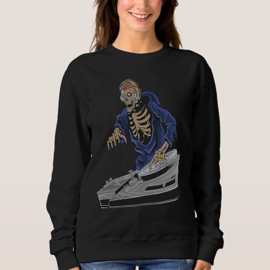 Sweatshirt DJ squelette zombie Halloween (Devant)