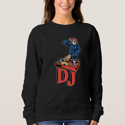 Sweatshirt Dj Tourne-disque Bass Music Rock Deejay Headphone (Devant)