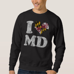 Sweatshirt DM de drapeau du Maryland du coeur I