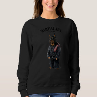 Sweatshirt Doberman Chien Judo Karate Master En Judogi Noir 1