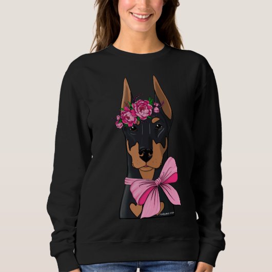 Sweatshirt Doberman Flower Girl (Devant)