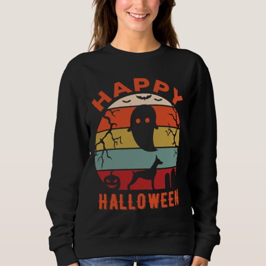 Sweatshirt Doberman Happy Halloween (Devant)