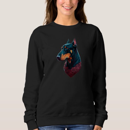Sweatshirt Doberman Pincher Design Doberman Valentines Day_3 (Devant)