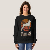 Sweatshirt Doberman Pinscher Vintage Retro Classic Dog Sunset (Devant entier)