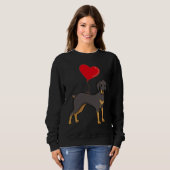 Sweatshirt Doberman With Heart Balloon Valentines Day Love Bo (Devant entier)