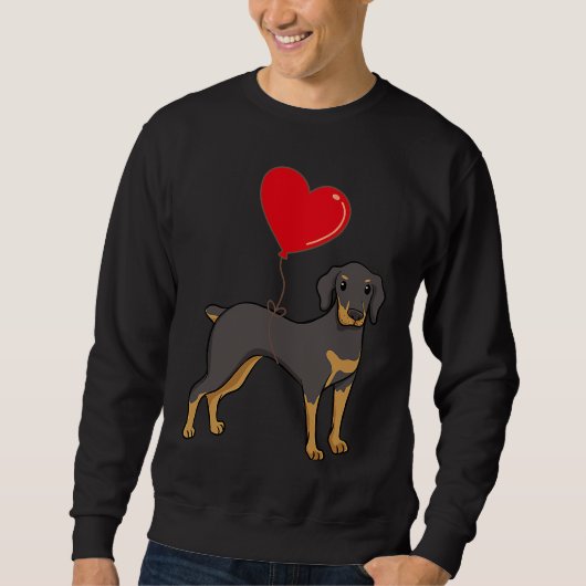 Sweatshirt Doberman With Heart Balloon Valentines Day Love Bo (Devant)