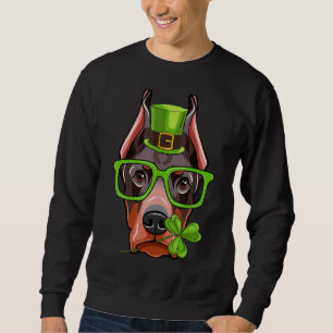 Sweatshirt Dobie Doberman Dog Irlandais Shamrock de la Saint