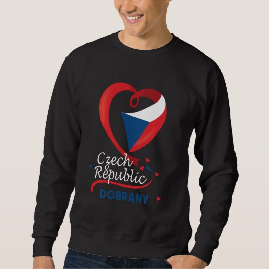 Sweatshirt Dobrany République tchèque Cœur Drapeau Lion Blaso (Devant)