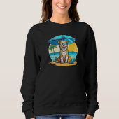 Sweatshirt Dog At Beach Summer Vacation (Devant)