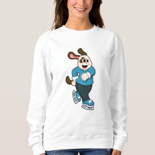 Sweatshirt Dog at Ice skating with Ice skates (Devant)