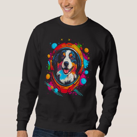 Sweatshirt Dog Australian Shepherd Astronaut (Devant)