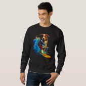 Sweatshirt Dog Australian Shepherd Surfer (Devant entier)