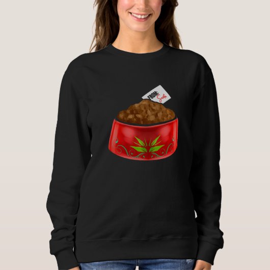 Sweatshirt Dog   Bowl Of Dog Food From Santa On Christmas (Devant)