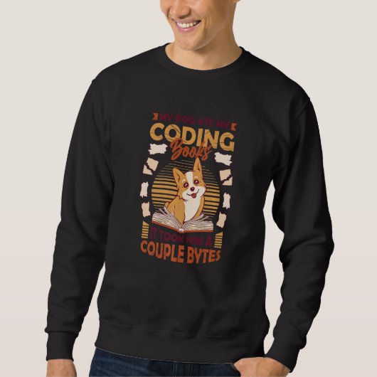 Sweatshirt Dog Bytes Code Computer Joke Programming 1 (Devant)