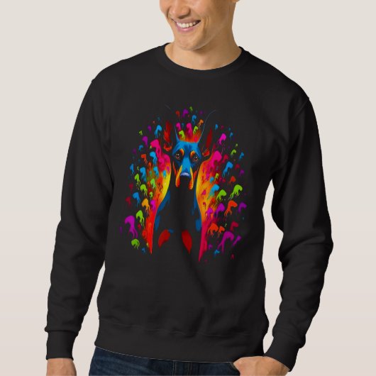 Sweatshirt Dog Doberman Pinscher Abstract Art (Devant)