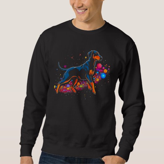 Sweatshirt Dog Doberman Pinscher in Space Science (Devant)