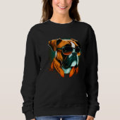 Sweatshirt Dog Face for Boxer and Sunglasses (Devant)