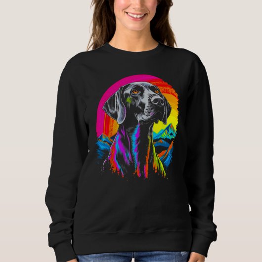 Sweatshirt Dog German Shorthaired Pointer Mountain Nature Sun (Devant)