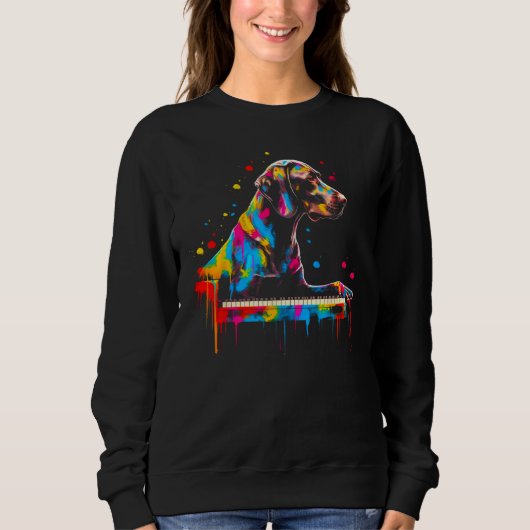 Sweatshirt Dog German Shorthaired Pointer Piano (Devant)